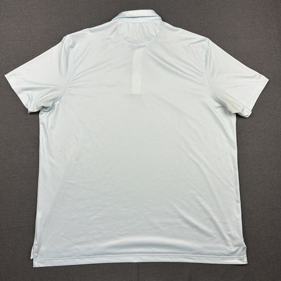Johnnie-O‎ Polo Shirt Mens XXL Light Blue Short Sleeve Collar Logo Stretch Golf - Picture 7 of 8